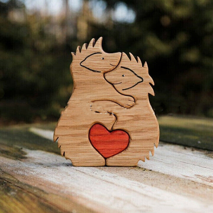 Hand Carved Love Elephant Ornament