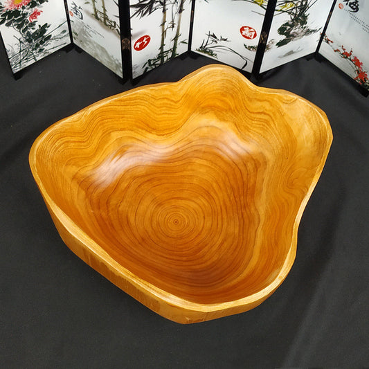Household Irregular Root Carved Wooden Tray