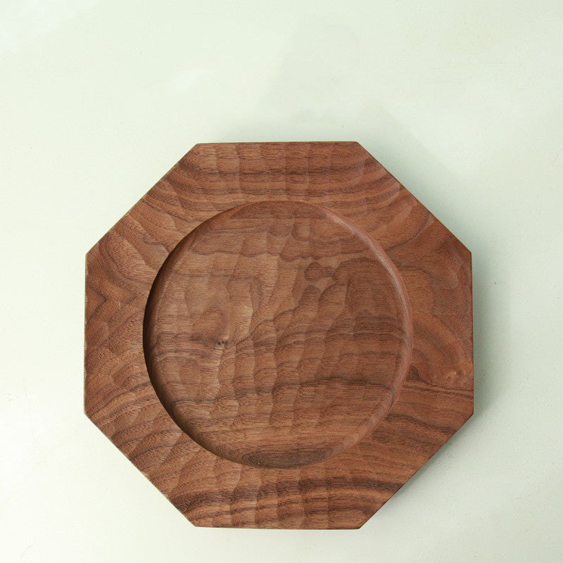 Cherry Wood Octagonal Hand-carved Western Pastry Tray
