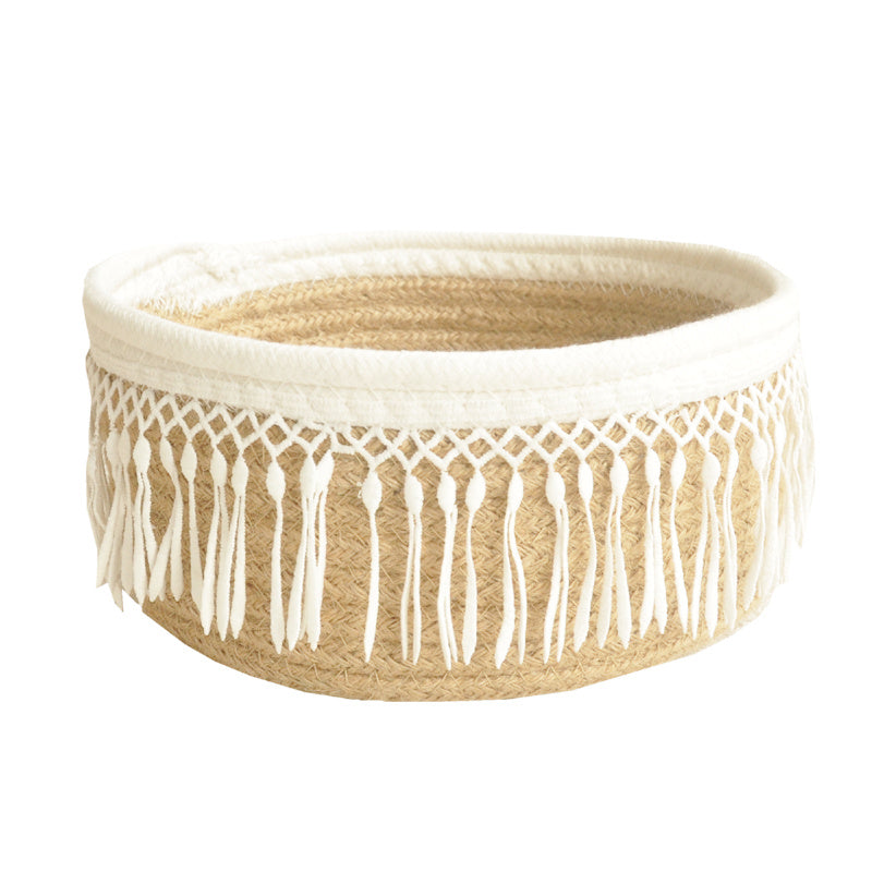 Cotton woven storage basket