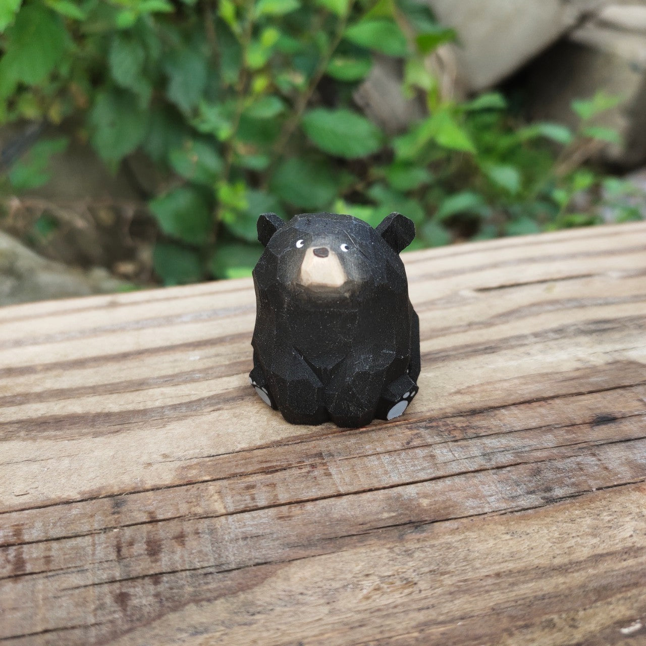 Solid Wood Hand Carved Bear Ornaments