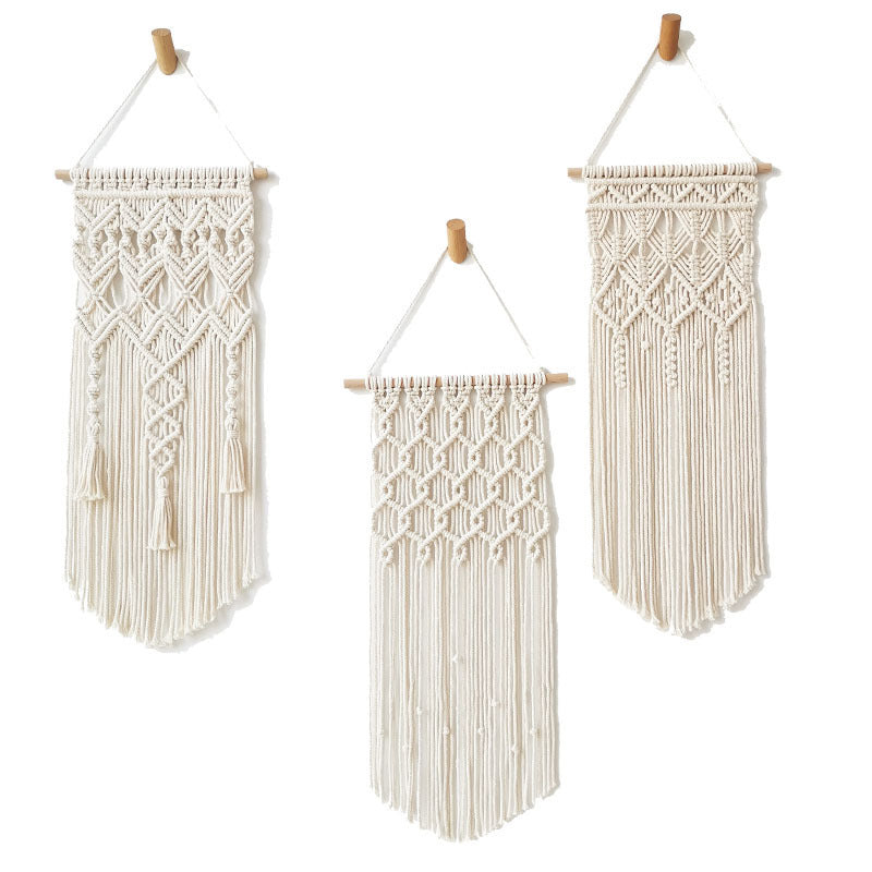 Bohemian Handwoven Cotton Rope Tassel Tapestry