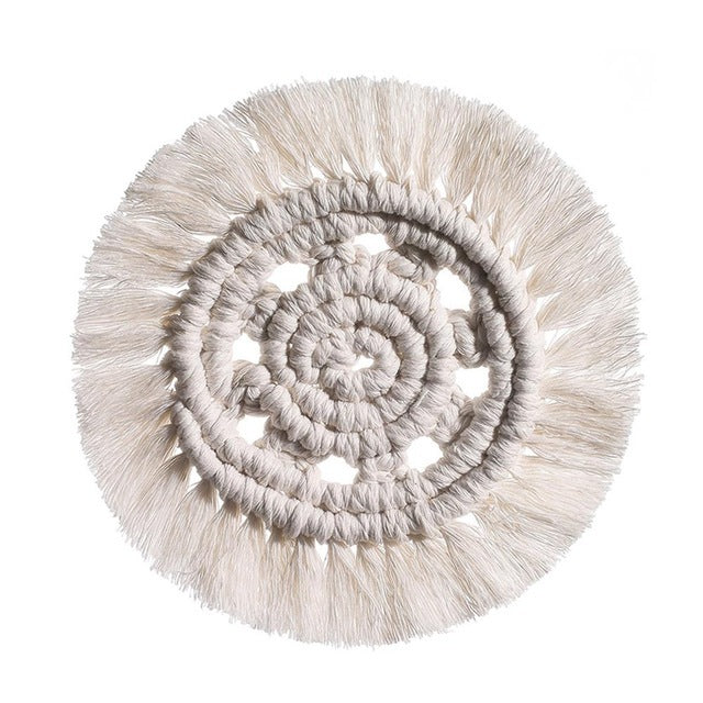 Handwoven Macrame Coasters Cotton Rope Braided Placemats