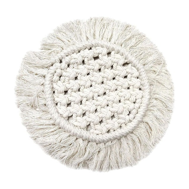 Handwoven Macrame Coasters Cotton Rope Braided Placemats