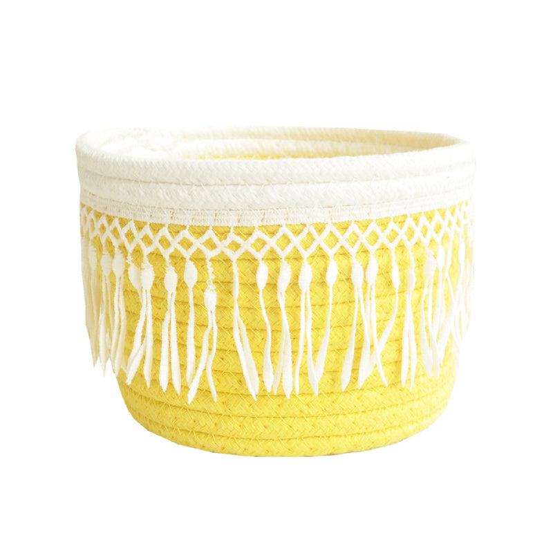 Cotton woven storage basket