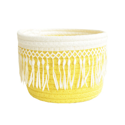 Cotton woven storage basket