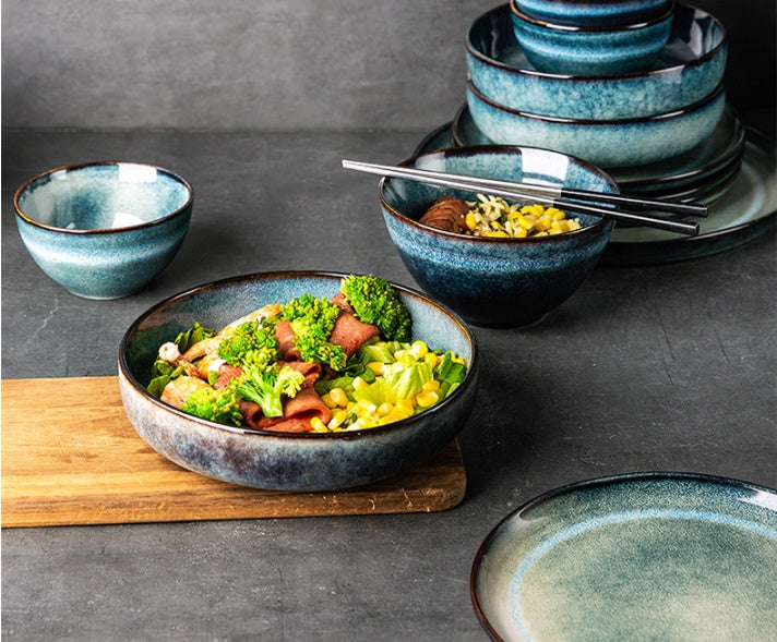 Lototo Japanese Tableware Set Ceramic Bowl Plate