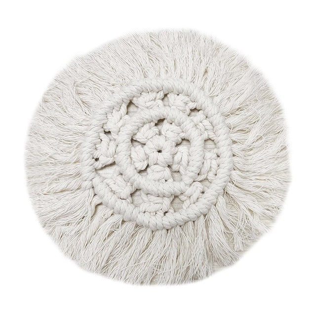 Handwoven Macrame Coasters Cotton Rope Braided Placemats