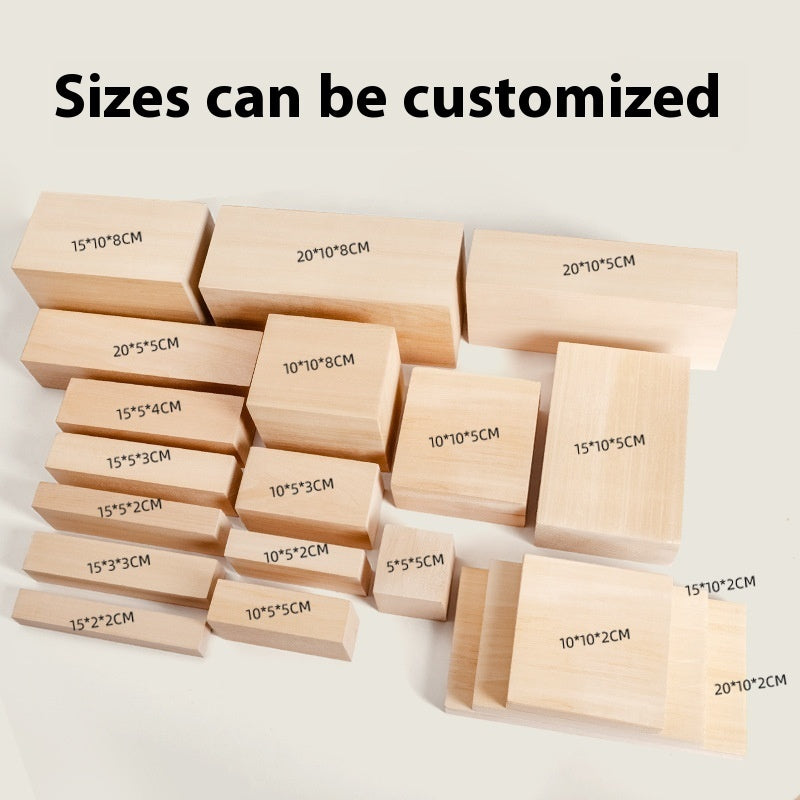 Basswood Square Carved Wood Solid Wood Material Strip