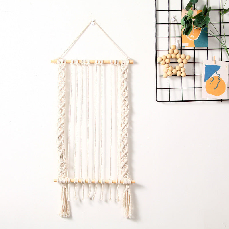 Bohemian Handwoven Cotton Rope Tassel Tapestry